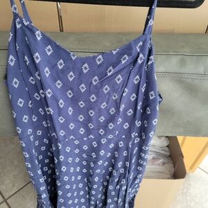 Old Navy Navy Blue Geometric Midi Dress